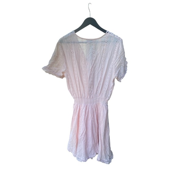 Stellah Eyelet Scalloped Smocked Waist Dress I Size: L - Picture 7 of 8